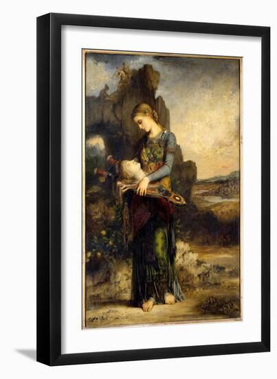 Orphee A Thracian Girl Wears Orphee's Head. Painting by Gustave Moreau (1826-1898). 1865, Oil on Wo-Gustave Moreau-Framed Giclee Print