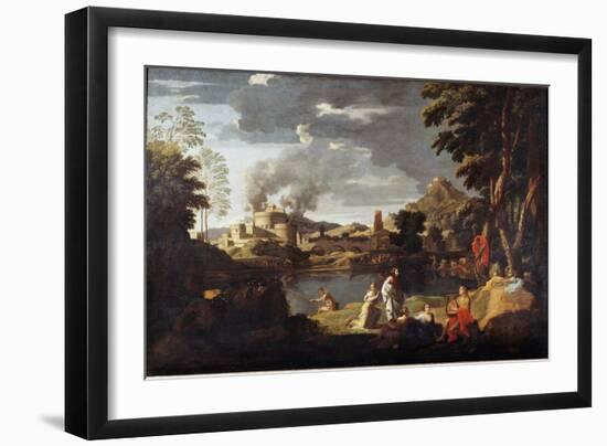 Orphee and Eurydice - Oil on Canvas, 17Th Century-Nicolas Poussin-Framed Giclee Print