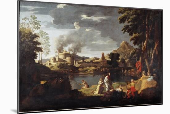 Orphee and Eurydice - Oil on Canvas, 17Th Century-Nicolas Poussin-Mounted Giclee Print