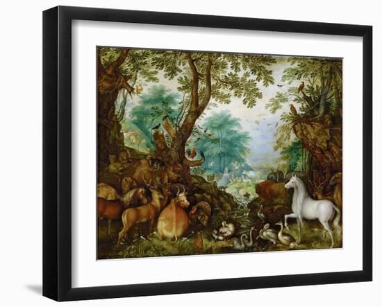 Orphee Parmi Les Animaux - Orpheus among the Animals - Roelant (Roelandt) Savery (1576-1639). Oil O-Roelandt Jacobsz Savery-Framed Giclee Print