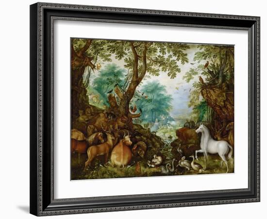 Orphee Parmi Les Animaux - Orpheus among the Animals - Roelant (Roelandt) Savery (1576-1639). Oil O-Roelandt Jacobsz Savery-Framed Giclee Print