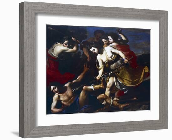 Orpheus Beaten by Bacchantes-Massimo Stanzione-Framed Premium Giclee Print