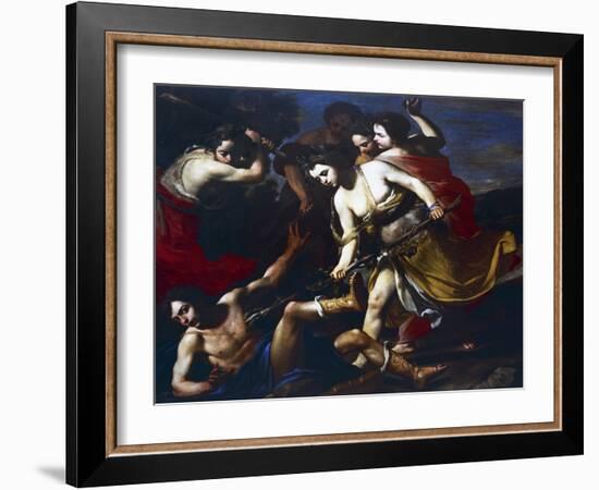 Orpheus Beaten by Bacchantes-Massimo Stanzione-Framed Premium Giclee Print