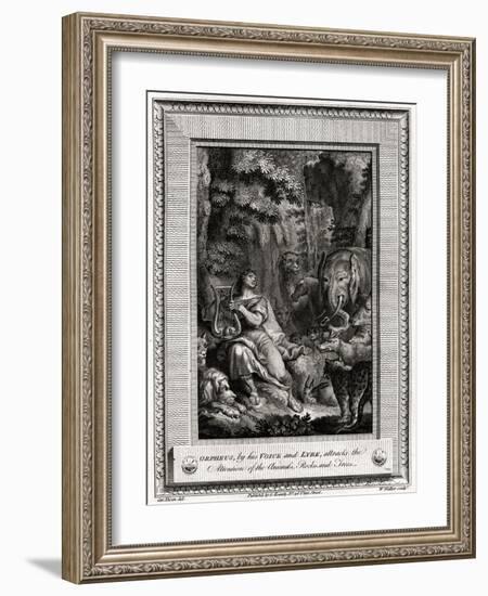 Orpheus, by His Voice and Lyre, Attracts the Attention of the Animals, Rocks and Trees, 1774-W Walker-Framed Giclee Print