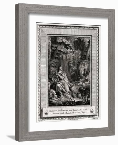 Orpheus, by His Voice and Lyre, Attracts the Attention of the Animals, Rocks and Trees, 1774-W Walker-Framed Giclee Print