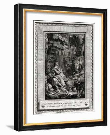 Orpheus, by His Voice and Lyre, Attracts the Attention of the Animals, Rocks and Trees, 1774-W Walker-Framed Giclee Print