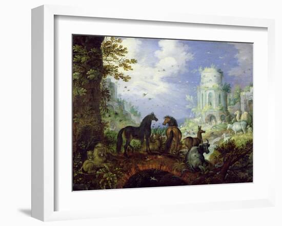 Orpheus Charming the Animals, 1626-Roelandt Jacobsz. Savery-Framed Giclee Print