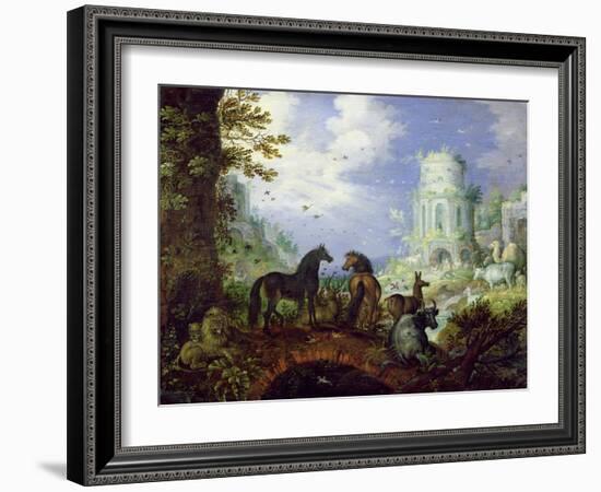 Orpheus Charming the Animals, 1626-Roelandt Jacobsz. Savery-Framed Giclee Print