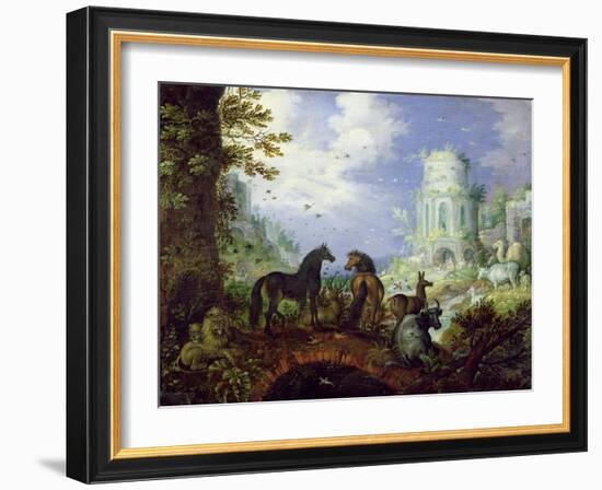 Orpheus Charming the Animals, 1626-Roelandt Jacobsz. Savery-Framed Giclee Print