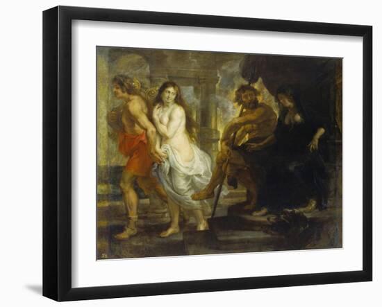 Orpheus Fuehrt Eurydike Aus Dem Hades, 1636/38-Peter Paul Rubens-Framed Giclee Print