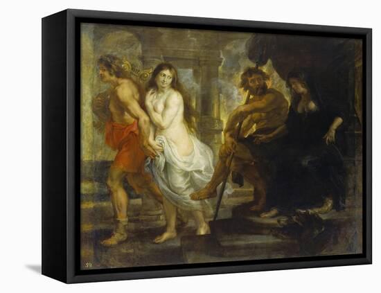 Orpheus Fuehrt Eurydike Aus Dem Hades, 1636/38-Peter Paul Rubens-Framed Premier Image Canvas