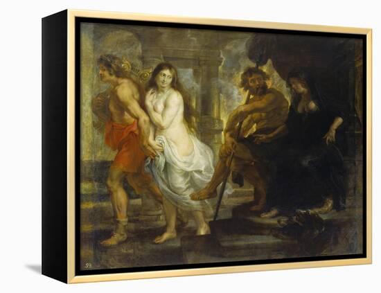 Orpheus Fuehrt Eurydike Aus Dem Hades, 1636/38-Peter Paul Rubens-Framed Premier Image Canvas