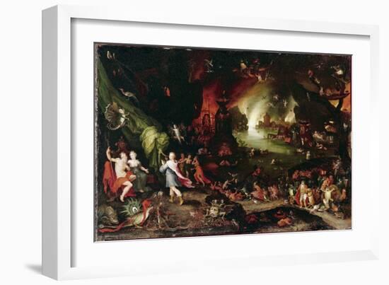 Orpheus in the Underworld Painting by Jan Breugel Le Vieux Calls Bruegel De Velours (Brueghel or Br-Jan the Elder Brueghel-Framed Giclee Print