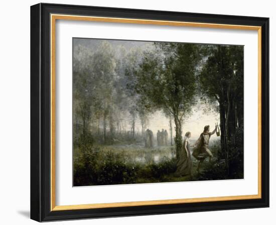 Orpheus Leading Eurydice from the Underworld, 1861-Jean-Baptiste-Camille Corot-Framed Premium Giclee Print