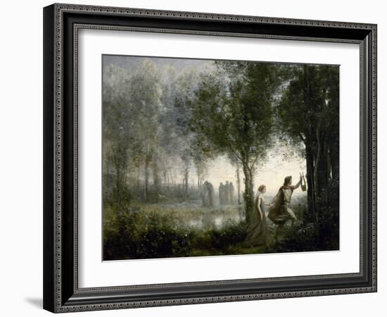 Orpheus Leading Eurydice from the Underworld, 1861-Jean-Baptiste-Camille Corot-Framed Giclee Print