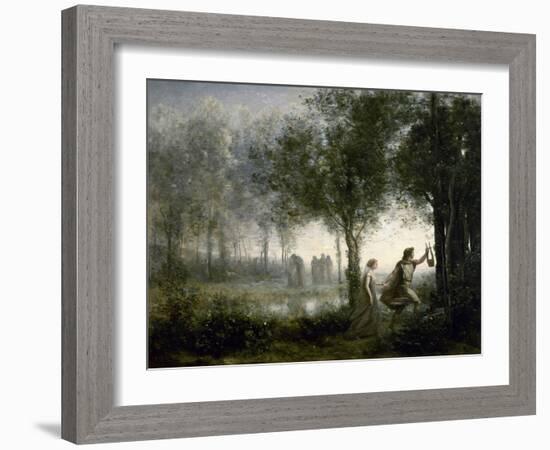 Orpheus Leading Eurydice from the Underworld. 1861-Jean-Baptiste-Camille Corot-Framed Giclee Print