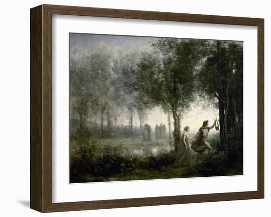 Orpheus Leading Eurydice from the Underworld. 1861-Jean-Baptiste-Camille Corot-Framed Giclee Print