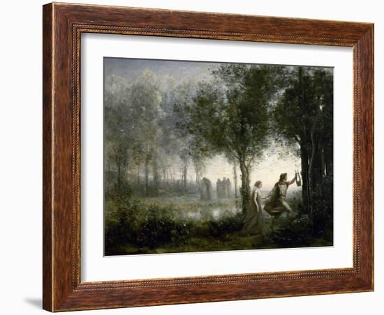 Orpheus Leading Eurydice from the Underworld. 1861-Jean-Baptiste-Camille Corot-Framed Giclee Print