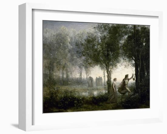 Orpheus Leading Eurydice from the Underworld. 1861-Jean-Baptiste-Camille Corot-Framed Giclee Print