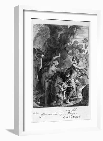 Orpheus, Leading Eurydice Out of Hell, Looks Back Upon Her and Loses Her Forever, 1655-Michel de Marolles-Framed Giclee Print