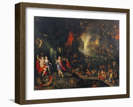 Orpheus Playing to Pluto and Persephone in the Underworld-Jan Brueghel the Elder-Framed Giclee Print