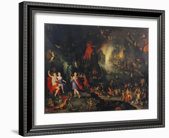 Orpheus Playing to Pluto and Persephone in the Underworld-Jan Brueghel the Elder-Framed Giclee Print