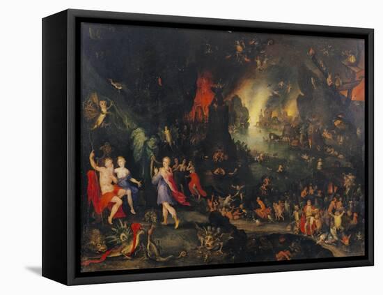 Orpheus Playing to Pluto and Persephone in the Underworld-Jan Brueghel the Elder-Framed Premier Image Canvas