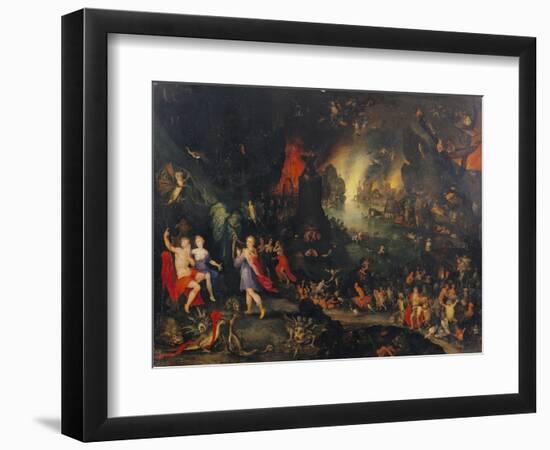 Orpheus Playing to Pluto and Persephone in the Underworld-Jan Brueghel the Elder-Framed Giclee Print