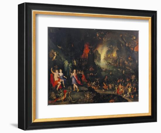 Orpheus Playing to Pluto and Persephone in the Underworld-Jan Brueghel the Elder-Framed Giclee Print