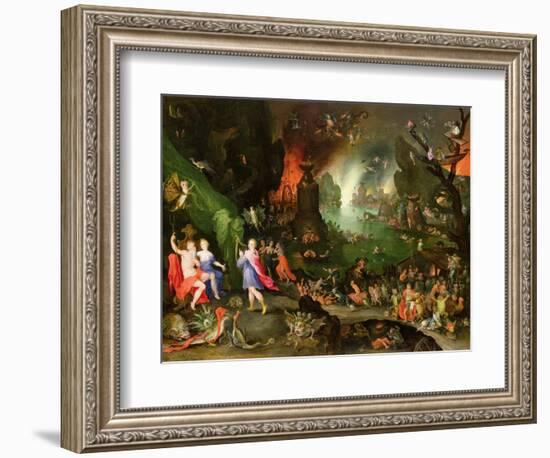 Orpheus with a Harp Playing to Pluto and Persephone in the Underworld-Jan Brueghel the Elder-Framed Giclee Print