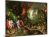 Orpheus with a Harp Playing to Pluto and Persephone in the Underworld-Jan Brueghel the Elder-Mounted Premium Giclee Print