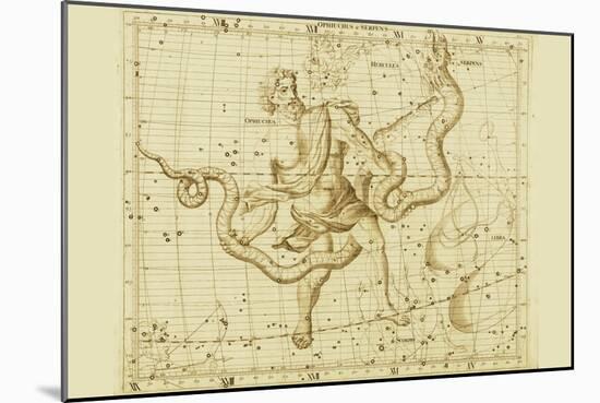 Orphiucus and Serpens-Sir John Flamsteed-Mounted Art Print