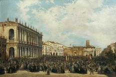 Victor Emmanuel II Shows Himself to the People of Vicenza from the Balcony of Palazzo Chiericati-Orsola Faccioli Licata-Framed Premier Image Canvas