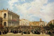 King Victor Emmanuel II Is Shown to the People of Vicenza from the Civic Museum in 1869-Orsola Faccioli Licata-Framed Giclee Print