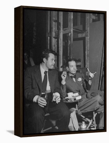 Orson Welles and Cole Porter Discussing the Stage Production of "Around the World in 80 Days"-Al Fenn-Framed Premier Image Canvas