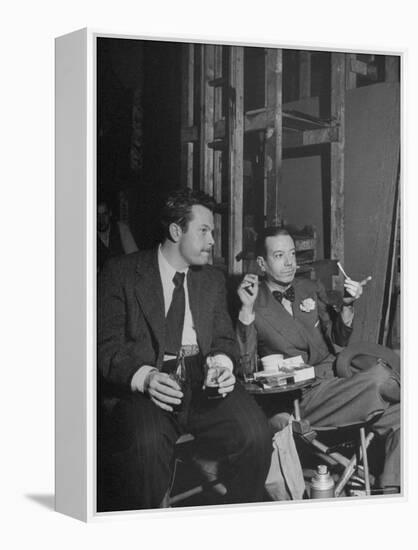 Orson Welles and Cole Porter Discussing the Stage Production of "Around the World in 80 Days"-Al Fenn-Framed Premier Image Canvas