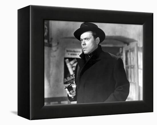 Orson Welles in 'The Third Man', 1949 (b/w photo)-English School-Framed Stretched Canvas