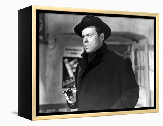 Orson Welles in 'The Third Man', 1949 (b/w photo)-English School-Framed Stretched Canvas