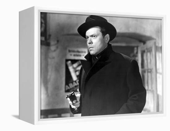 Orson Welles in 'The Third Man', 1949 (b/w photo)-English School-Framed Stretched Canvas