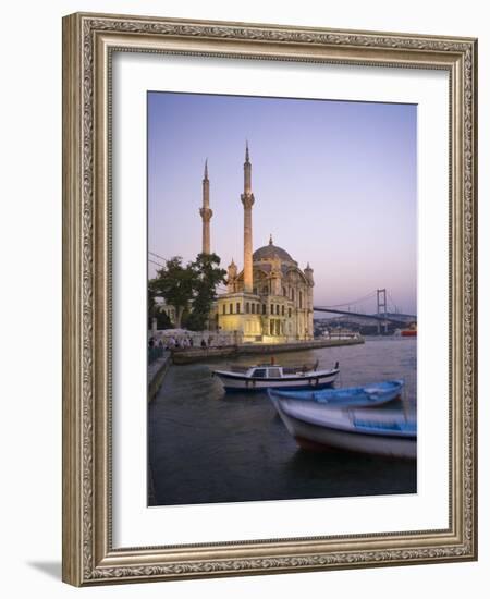 Ortakoy Camii and the Bosphorus Bridge, Istanbul, Turkey-Michele Falzone-Framed Photographic Print