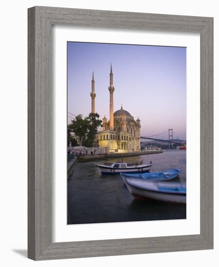 Ortakoy Camii and the Bosphorus Bridge, Istanbul, Turkey-Michele Falzone-Framed Photographic Print