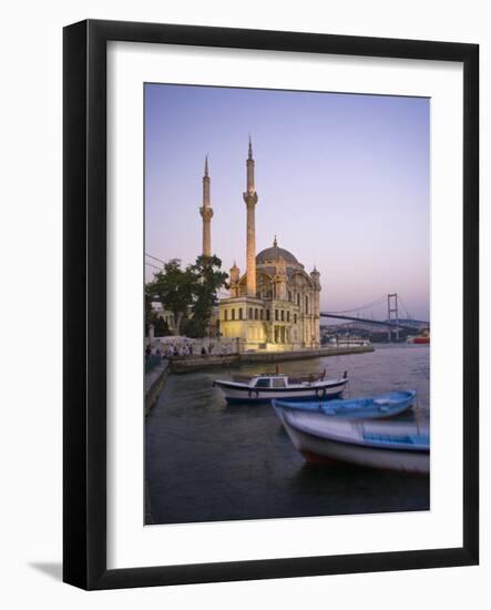 Ortakoy Camii and the Bosphorus Bridge, Istanbul, Turkey-Michele Falzone-Framed Photographic Print