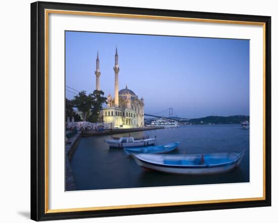 Ortakoy Camii and the Bosphorus Bridge, Istanbul, Turkey-Michele Falzone-Framed Photographic Print