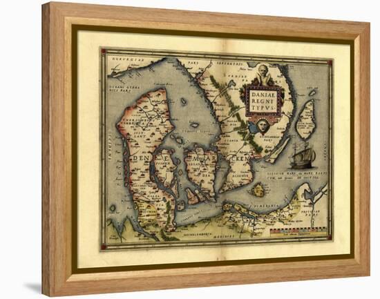 Ortelius's Map of Denmark, 1570-Library of Congress-Framed Premier Image Canvas