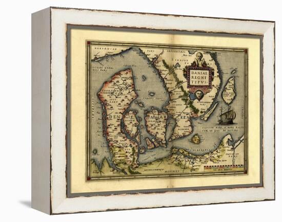 Ortelius's Map of Denmark, 1570-Library of Congress-Framed Premier Image Canvas