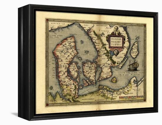 Ortelius's Map of Denmark, 1570-Library of Congress-Framed Premier Image Canvas