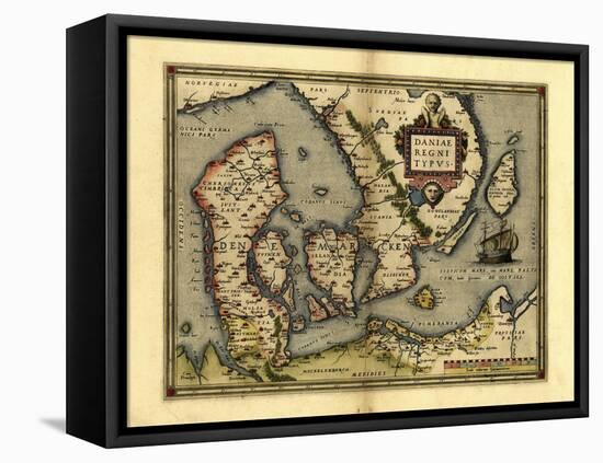 Ortelius's Map of Denmark, 1570-Library of Congress-Framed Premier Image Canvas