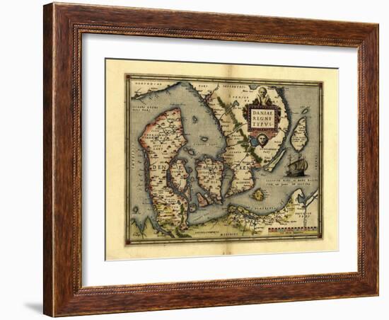 Ortelius's Map of Denmark, 1570-Library of Congress-Framed Photographic Print