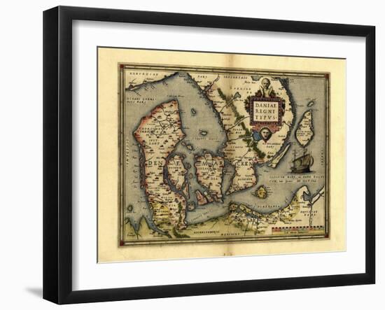 Ortelius's Map of Denmark, 1570-Library of Congress-Framed Photographic Print