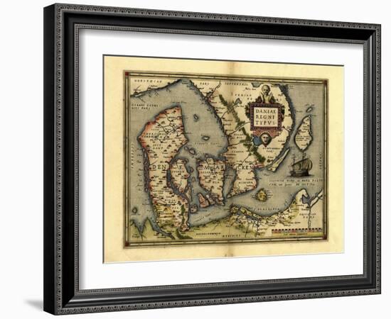 Ortelius's Map of Denmark, 1570-Library of Congress-Framed Photographic Print